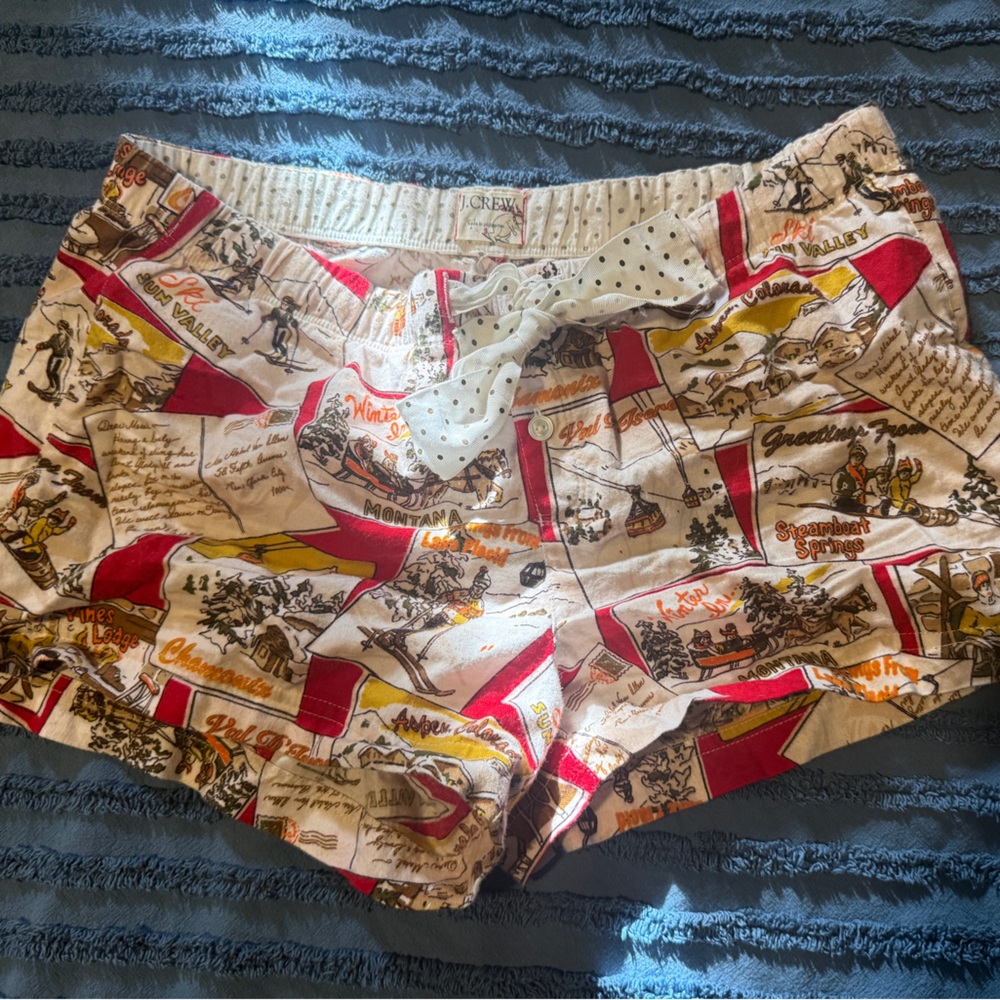 J. Crew Polka Dot Boxer Pajama Shorts Apres Ski Printed